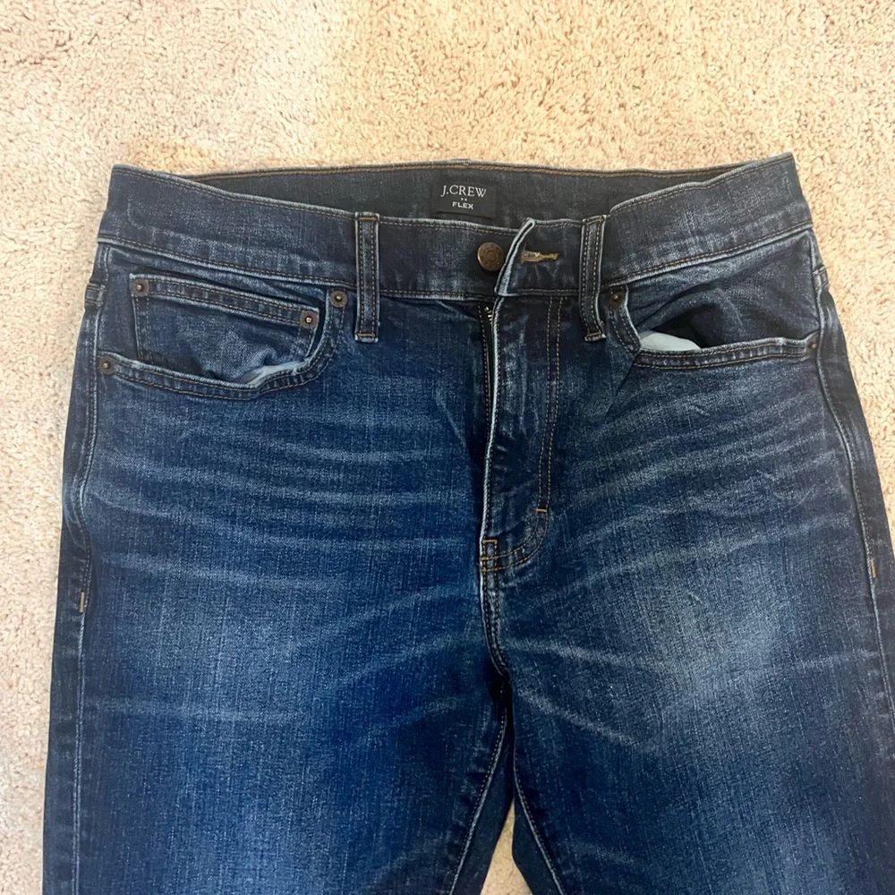 Mens J Crew FLEX Blue Jeans Straight Style Size W30 L32